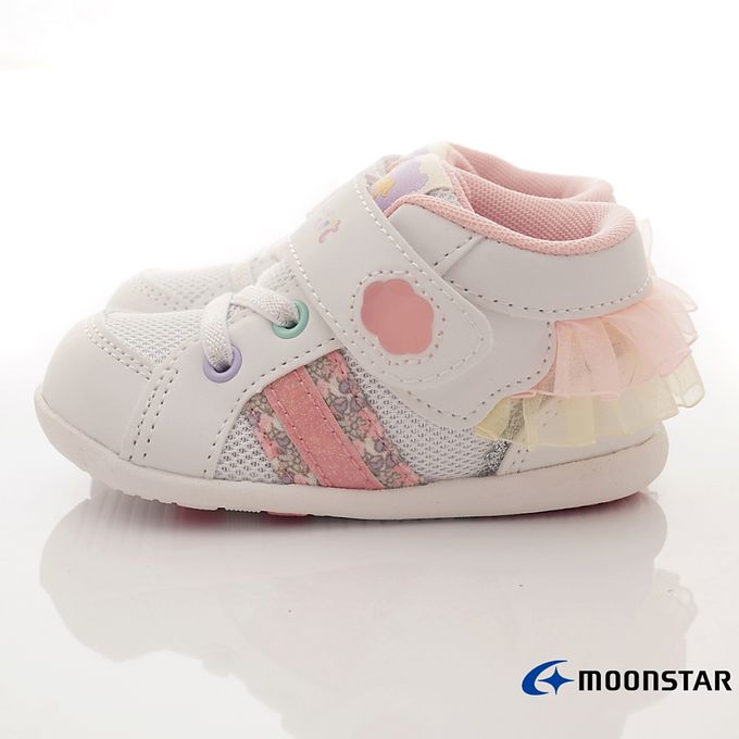 Moonstar日本月星 - 赤子心系列寶寶學步款(寶寶段)-學步鞋-白粉