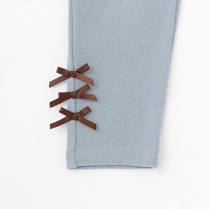 日本 Lycee mine - 彈力荷葉屁屁蝴蝶結長褲-黑