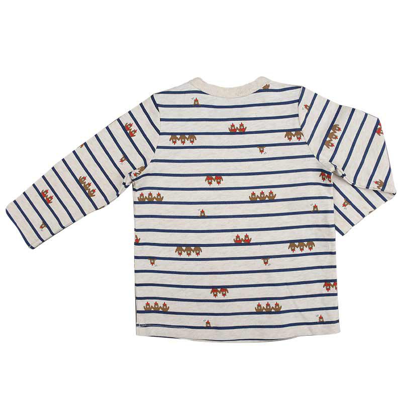 akachan honpo - 男吊帶褲+T恤-淺卡其色