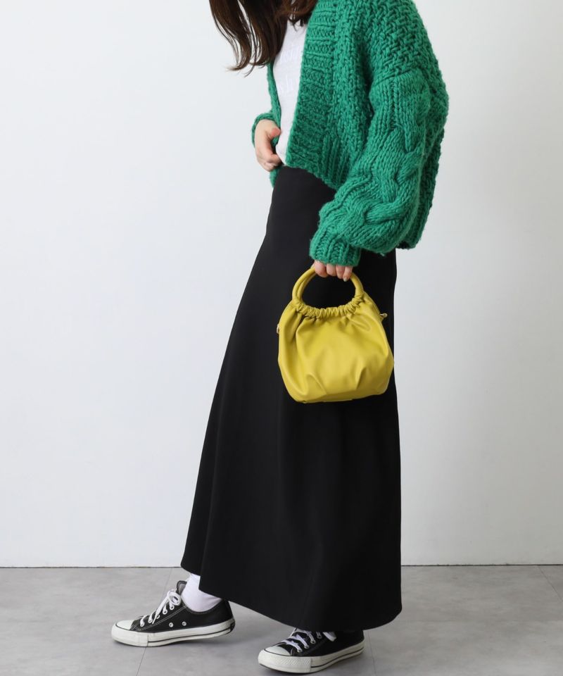 日本 COOCO - 2WAY柔軟皮革豆形手提小包/側背包-淺灰杏 (W14*H20*D12cm)