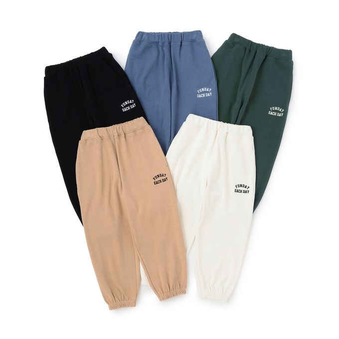 日本 b-ROOM - 舒適鬆緊縮口運動褲-黑