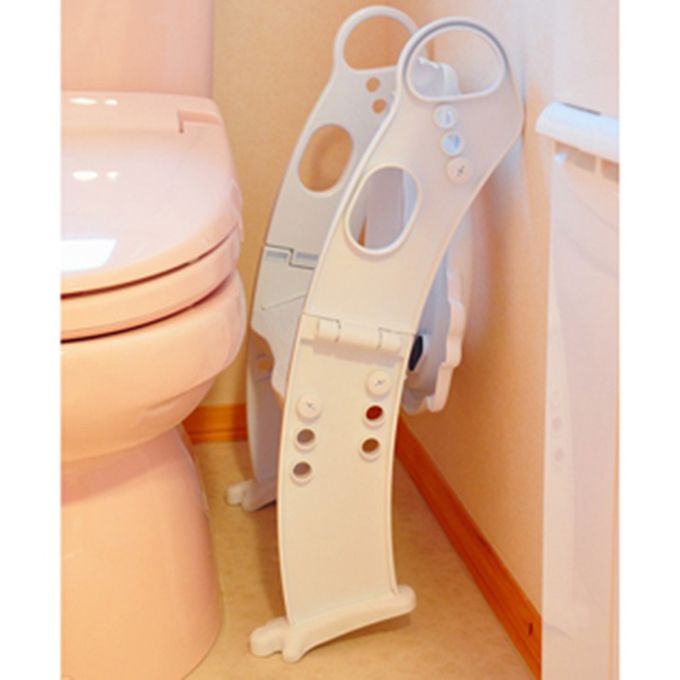 akachan honpo - 青蛙造型鬆軟階梯式馬桶輔助坐墊-白色