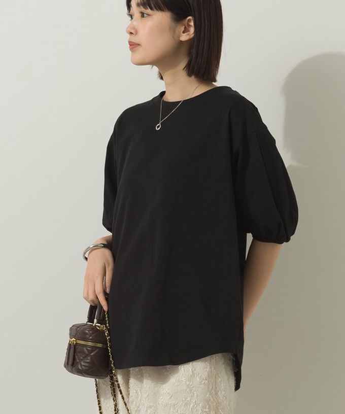 日本 Sans Souci 34+ - 絲滑混棉 可愛泡泡袖上衣-白