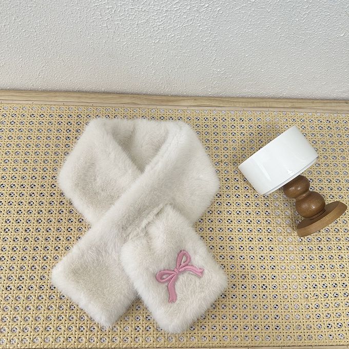 仿兔毛圍巾 兒童保暖圍巾 