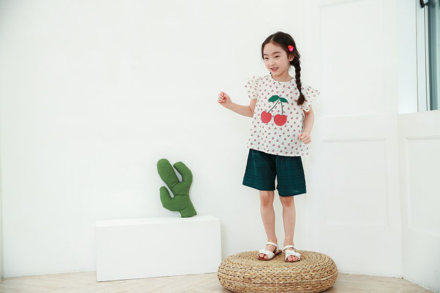 韓國 Ppippilong - 棉混紡涼感套裝-點點櫻桃