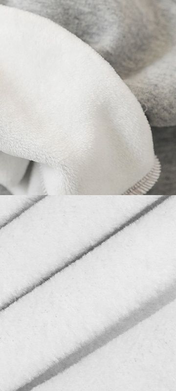 TONGMO - (加絨)立體圓領保暖長袖上衣/大學T-狗狗-淺麻灰色