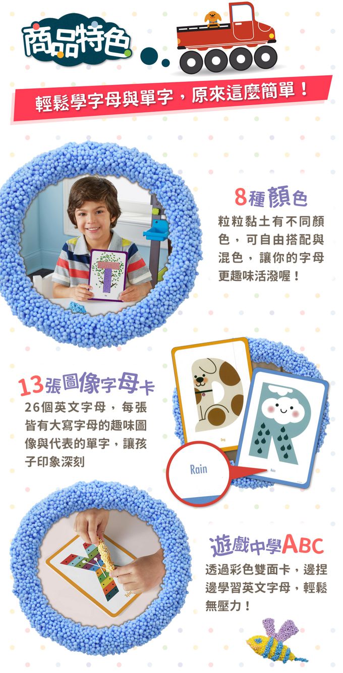 美國 Educational Insights - 魔塑粒粒黏土-ABC圖像單字組