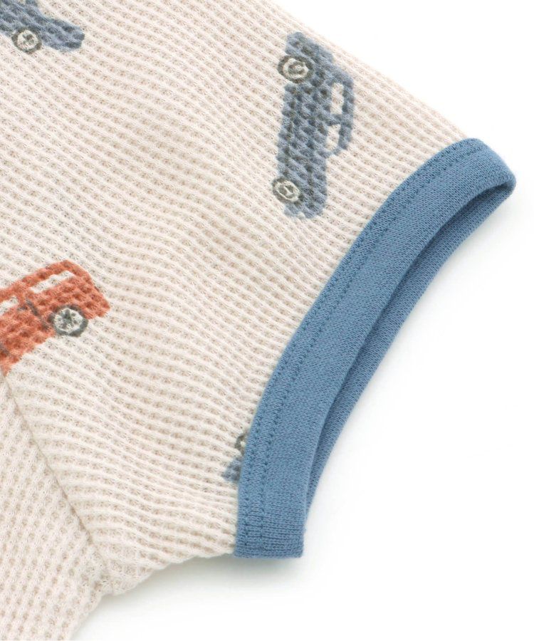 日本 apres les cours - 舒適華夫格短袖成套家居服-車車-灰藍