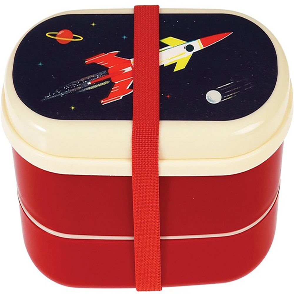 英國 Rex London - 圓形三層午餐盒/便當盒/野餐盒(附2入餐具)-太空梭