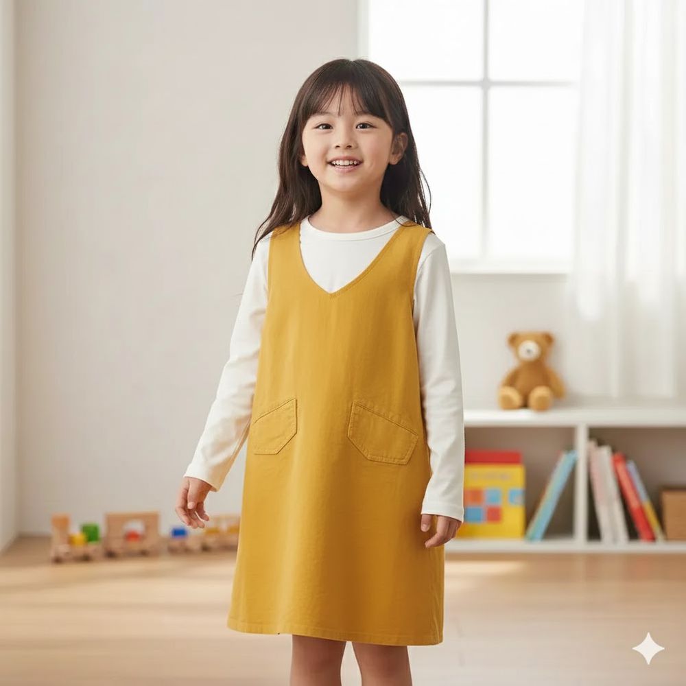 背心裙-燈芯絨-淺棕色