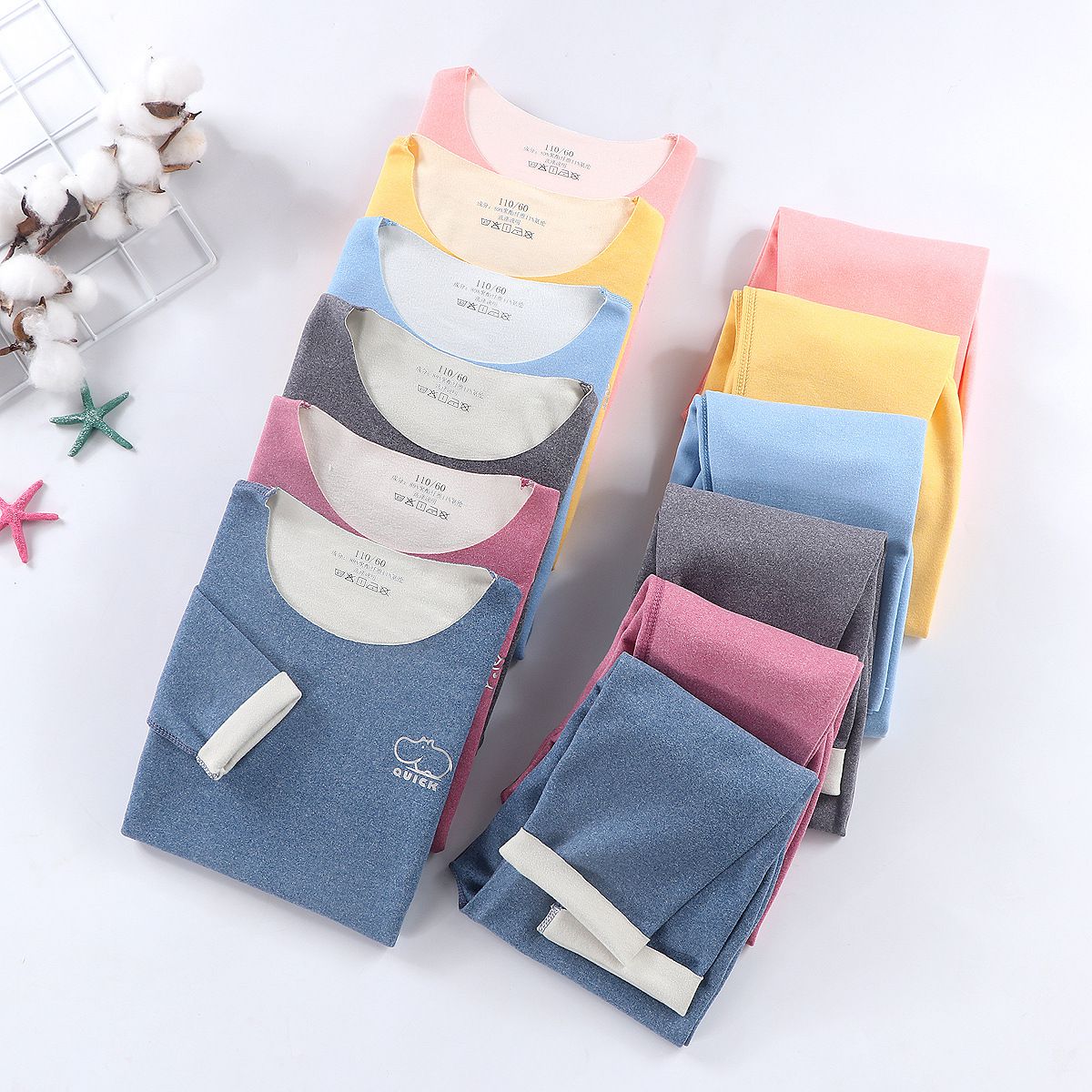 德絨無痕長袖家居服-胸口獨角獸-玫紅色