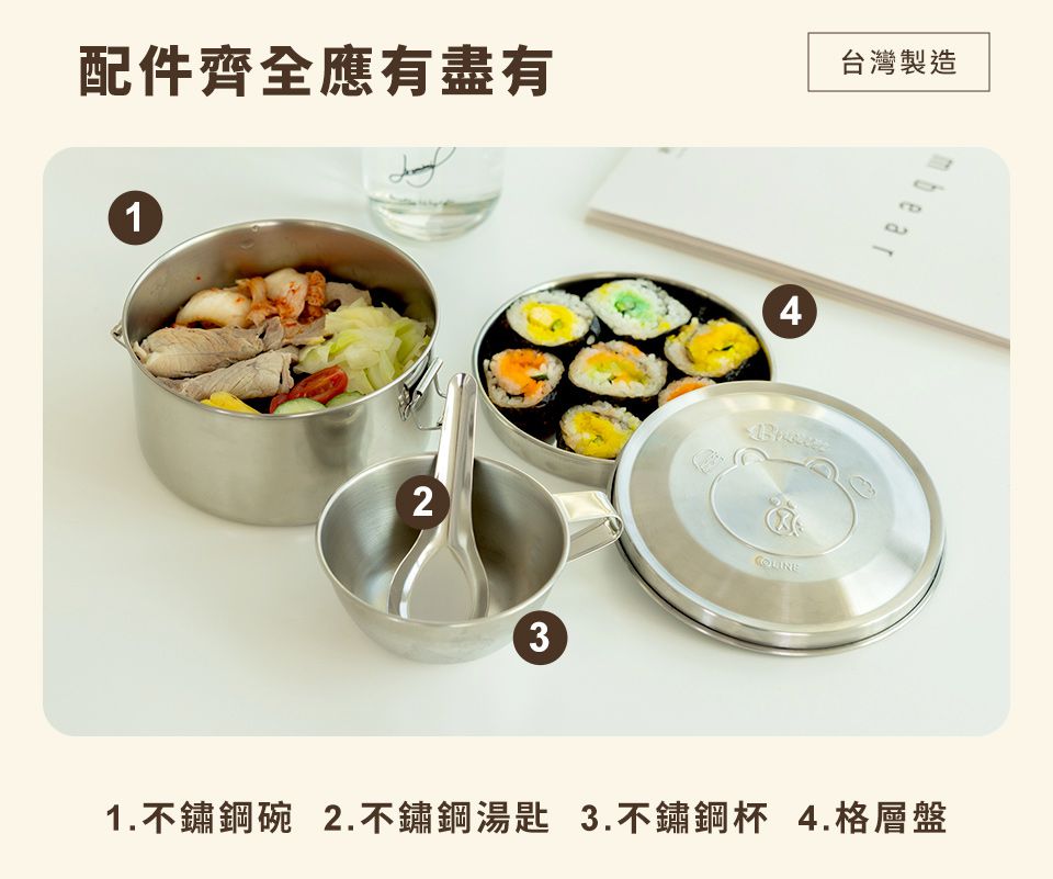 Hiromimi - LINE FRIENDS不鏽鋼圓形便當盒