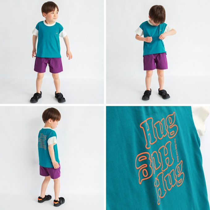 日本 BRANSHES - 潮流感英文logo短袖上衣-紫