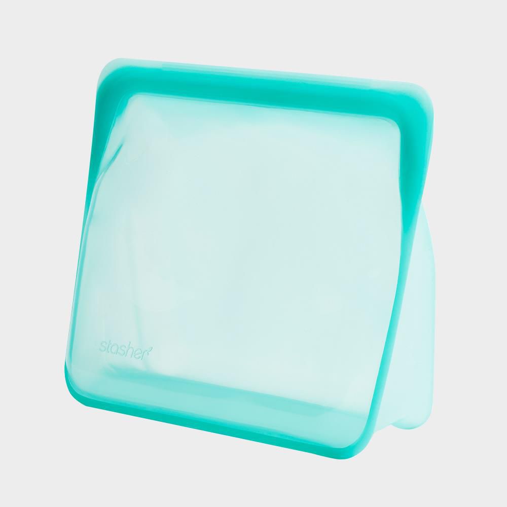 美國 Stasher - 食品級白金矽膠密封食物袋-迷你站站-湖水藍 (828ml)