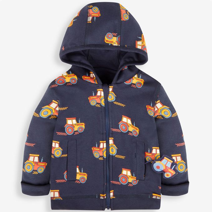 英國 JoJo Maman BeBe - 幼/兒童雙面穿100%純棉保暖連帽外套-吉普車