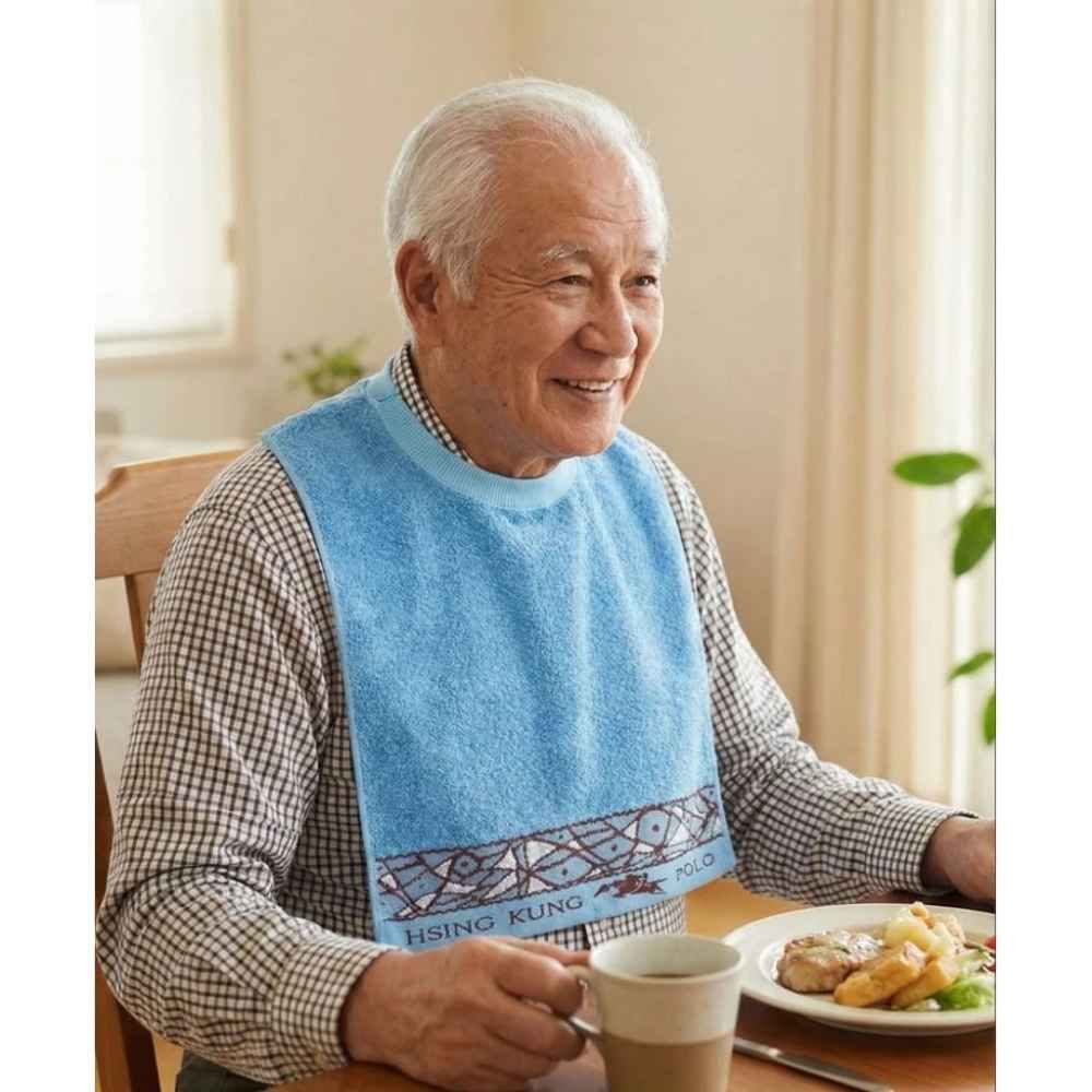 凱美棉業｜MIT台灣製造 純棉透氣成人圍兜/口水巾 印花款-隨機出色