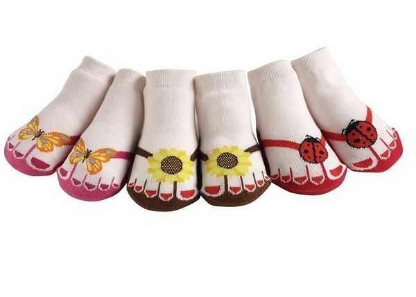 美國 Jazzy Toes - 時尚造型棉襪/止滑襪/假鞋襪/嬰兒襪_三入禮盒組-花語蝴蝶昆蟲
