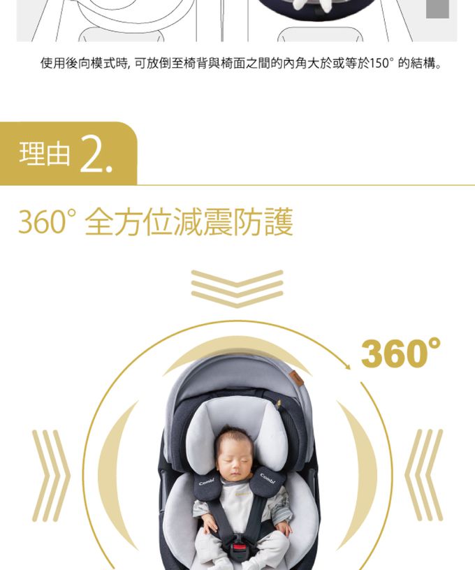 日本 Combi - Nexturn 21MC ISOFIX-懷抱式床型汽座-雅爵棕-(18kg以下) 贈 Pro 360 PLUS消毒烘乾鍋組(隨機配色)