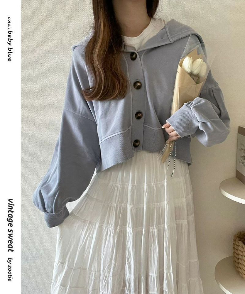 日本 zootie - 聯名款 定番短版連帽薄外套-淺灰杏