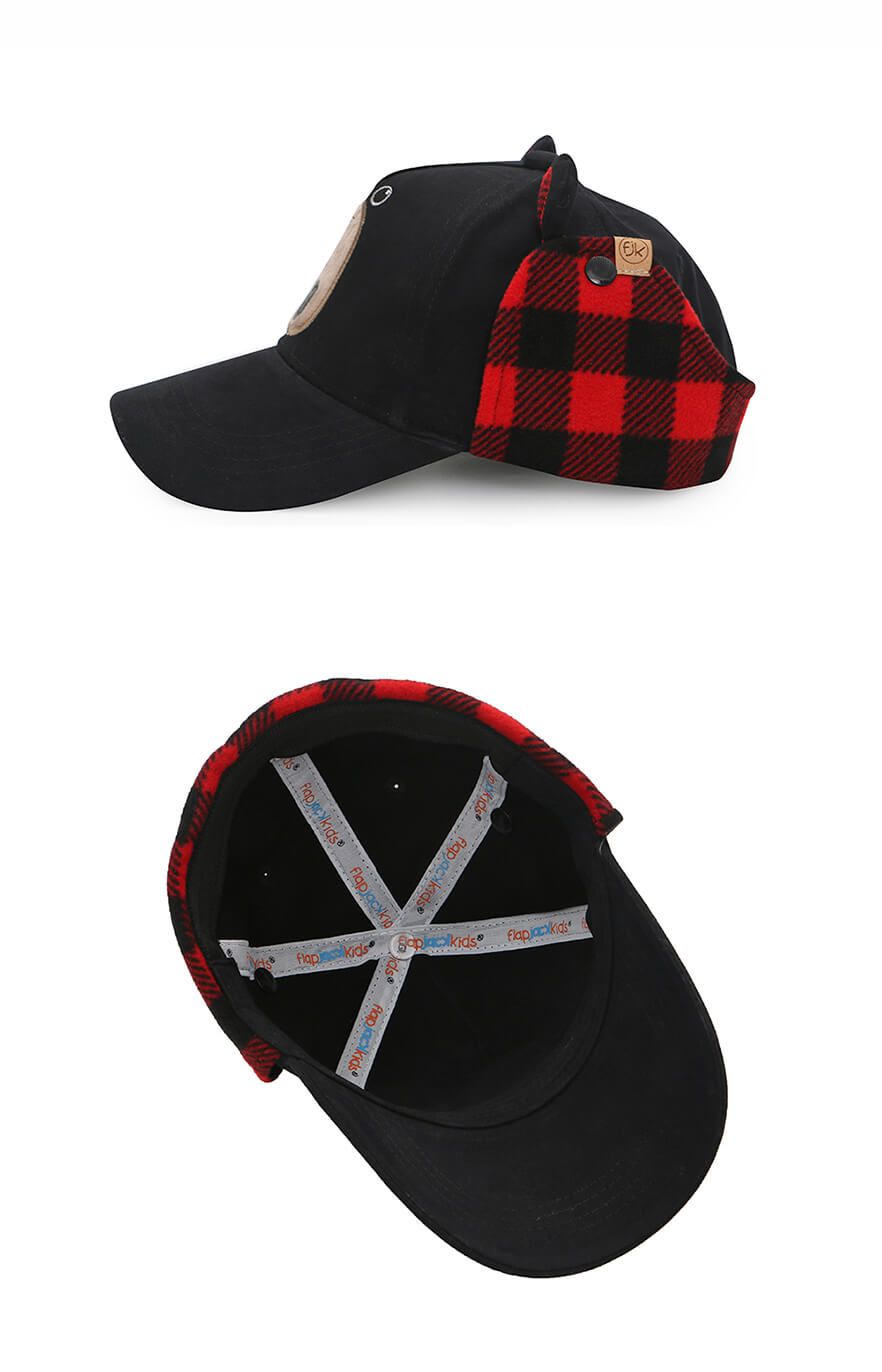 加拿大 flapjackkids - 3D造型遮耳棒球帽-小熊 (2y-4y)