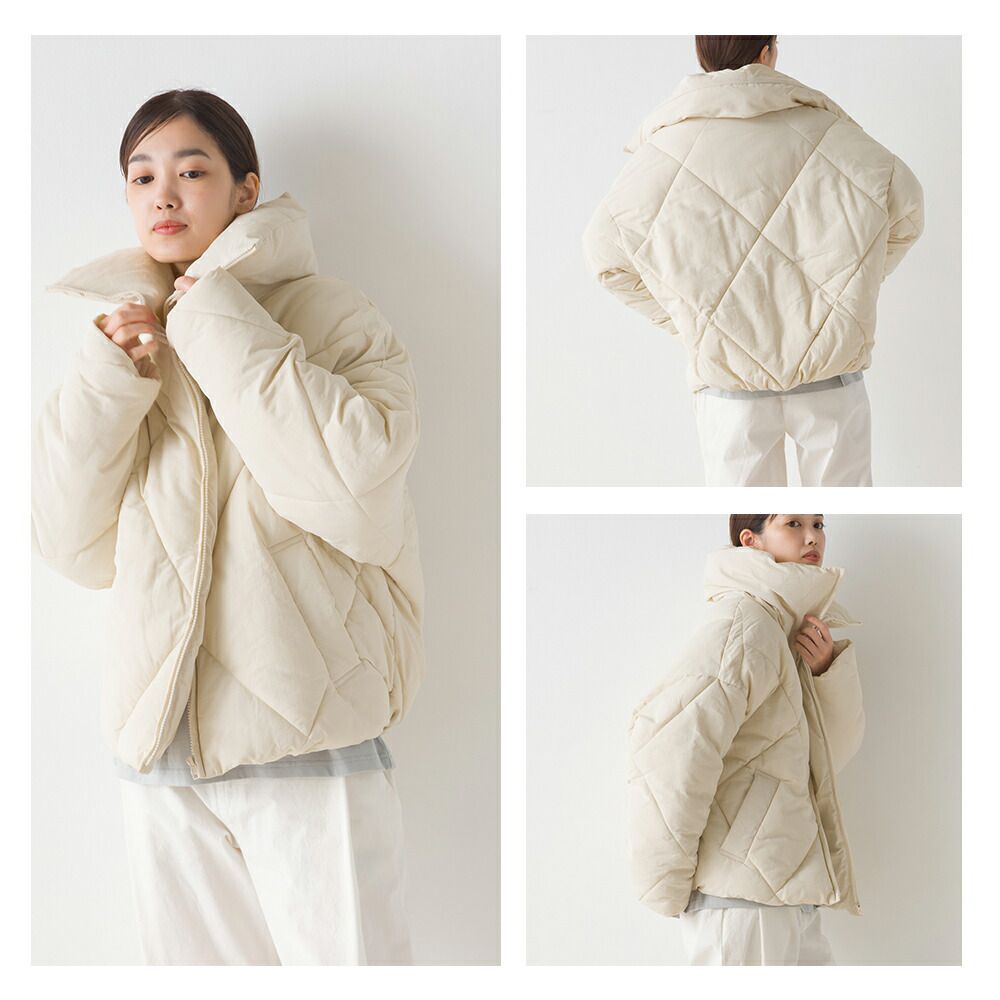 日本 OMNES - 超大翻領俐落溫暖羽絨外套-黑