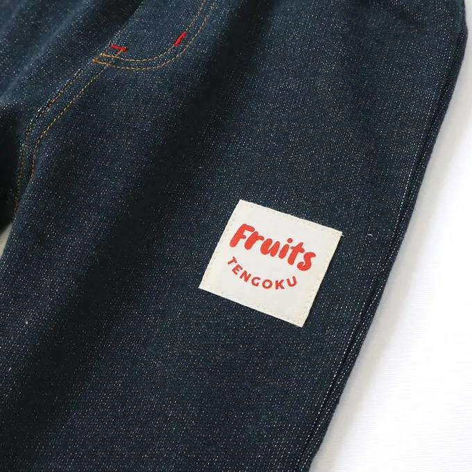 日本 ZOOLAND - 水果樂園 水果屁屁舒適牛仔長褲-香蕉