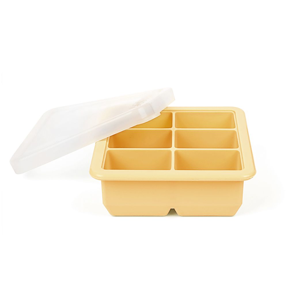 紐西蘭 HaaKaa - 矽膠副食品分裝盒/製冰盒-6 格-黃色-6格x70mL