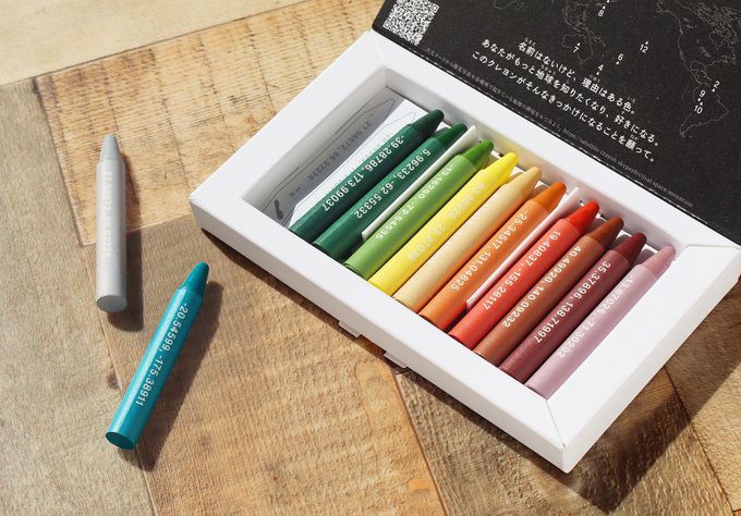 日本文具代購 - 日本製 Satellite Crayon Project 山的蠟筆-12色-沒有名字的顏色
