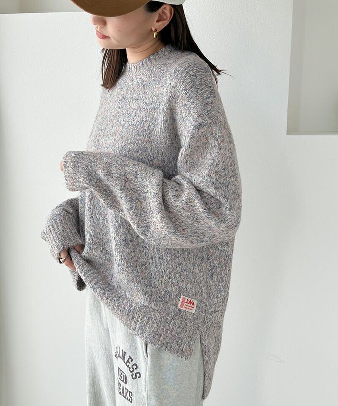 日本 Classical Elf - Java 溫柔感羊毛混紡針織上衣-復古藍