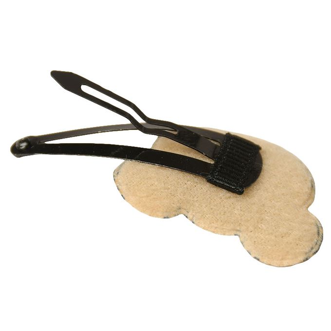 akachan honpo - 髮夾-格紋小熊×愛心-白色