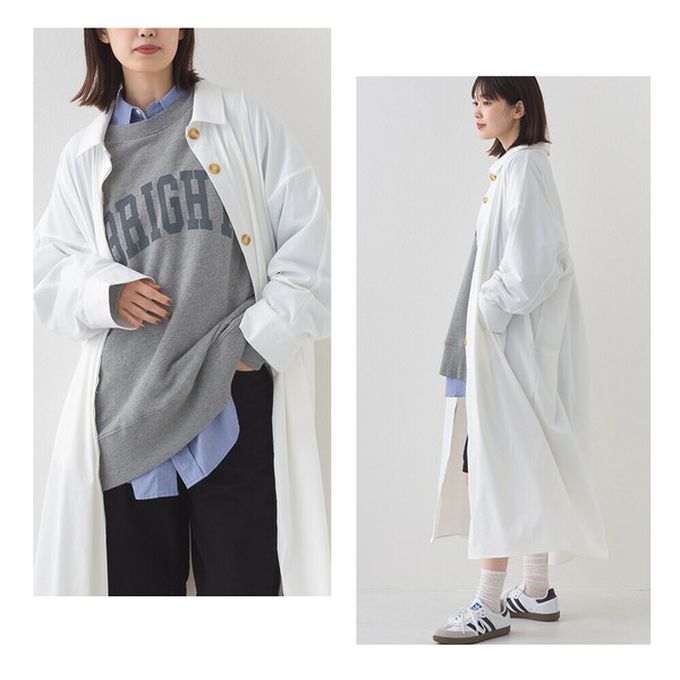 日本 OMNES - 防撕裂耐穿率性質感尼龍長版大衣-黑