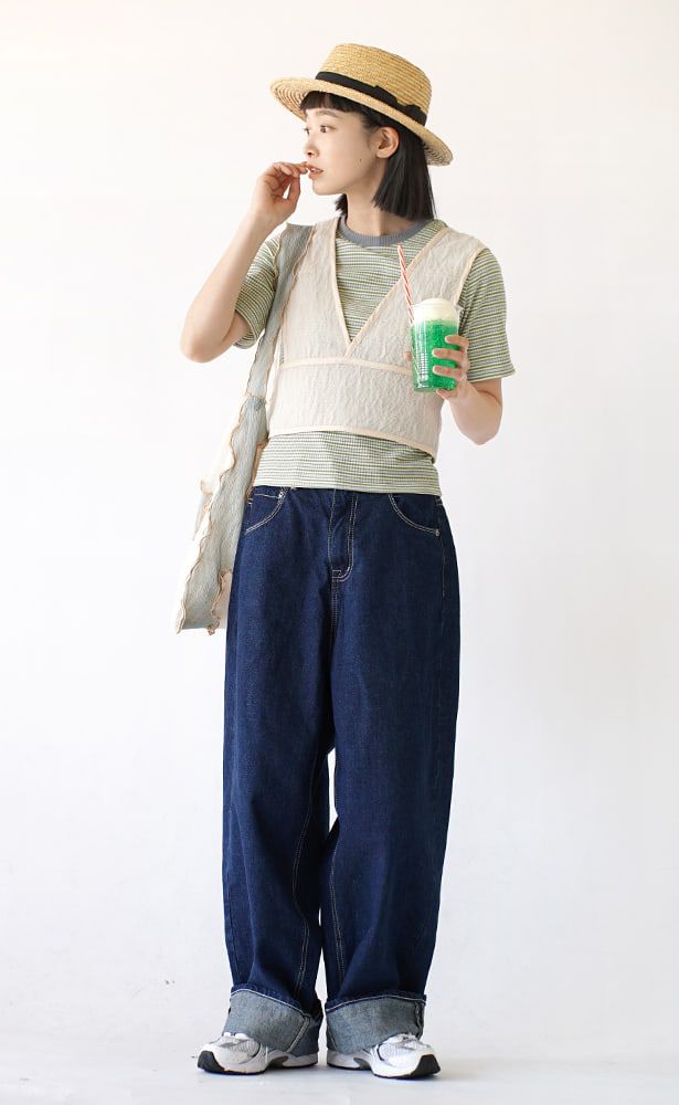 日本 zootie - 多重穿搭 彈性羅紋細肩帶兩件式洋裝-春芽綠