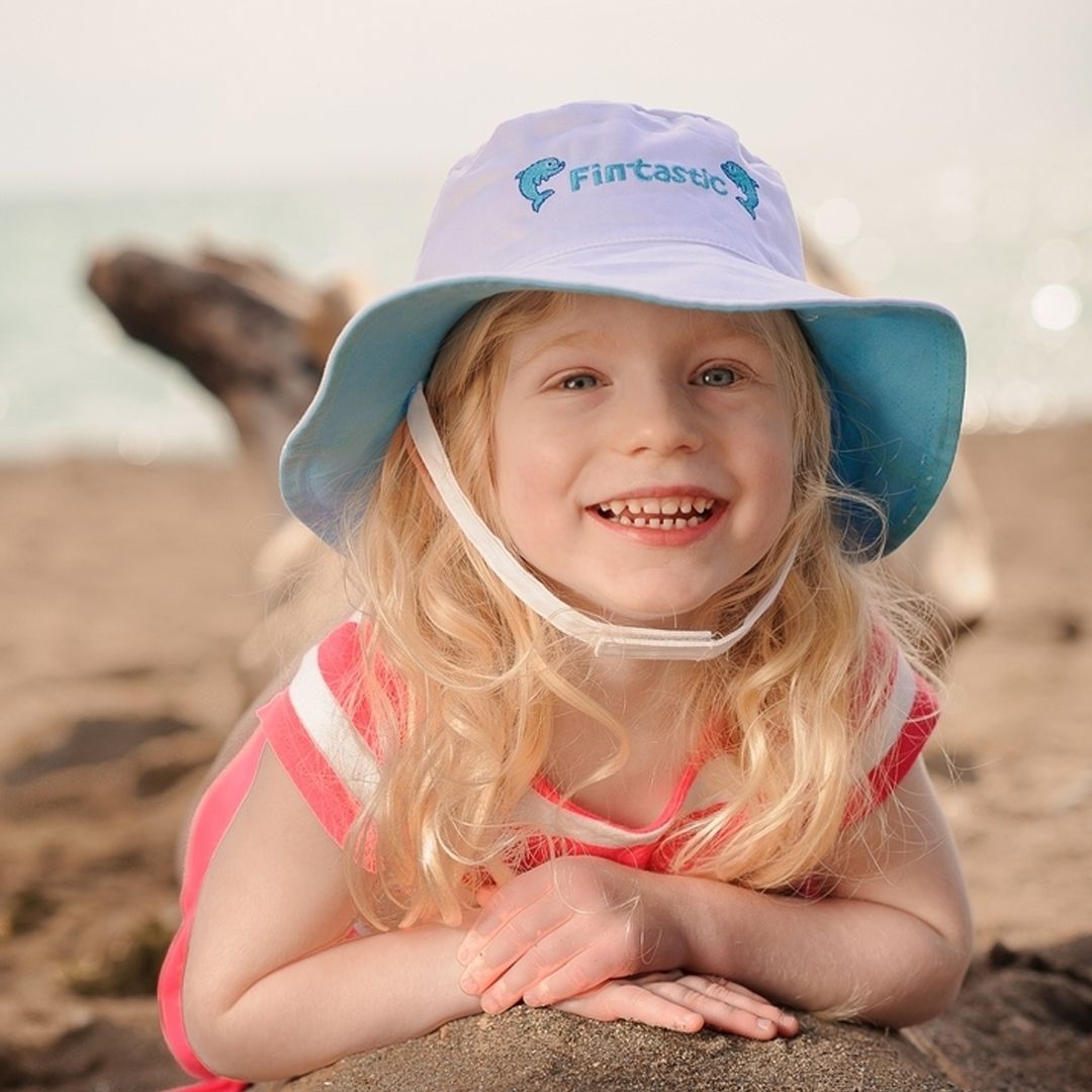 加拿大 flapjackkids - 雙面防風遮陽帽/防曬帽-彩虹/獨角獸 (4y-6y)