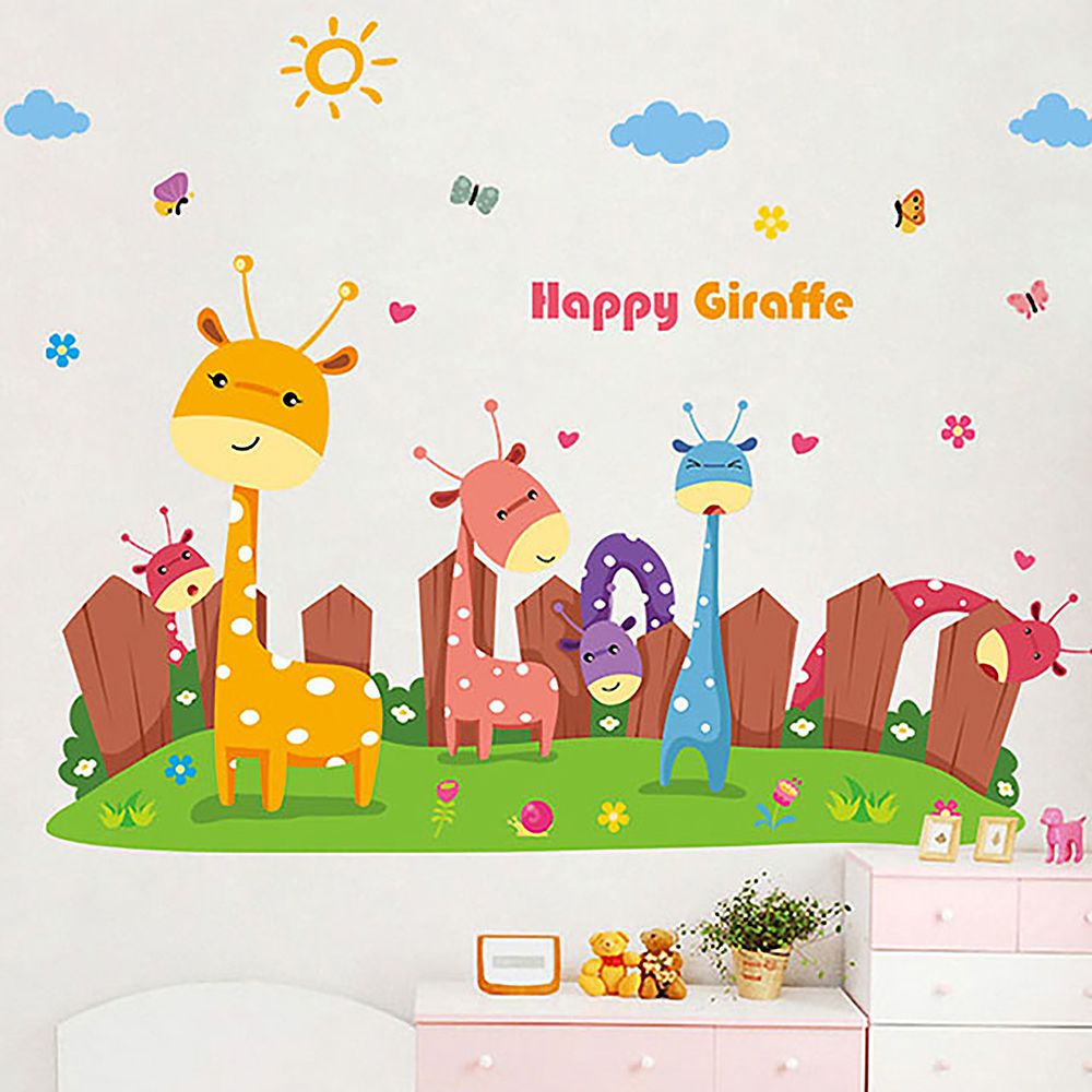 時尚壁貼-長頸鹿樂園 (70cm*50cm)