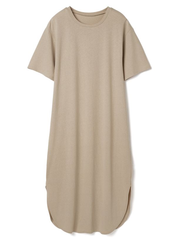 日本 GRL - 純棉透氣百搭短袖洋裝-淺卡其 (F)