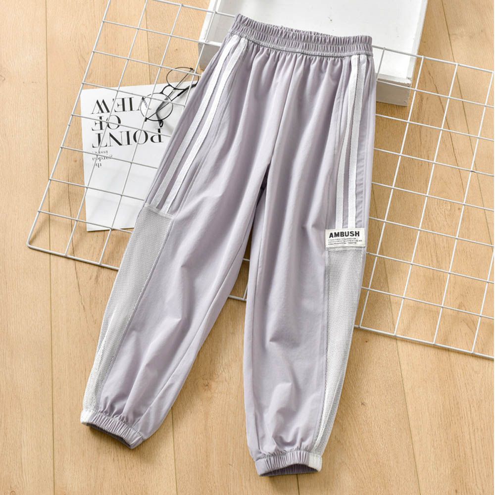 涼感吸溼速乾防蚊褲-透氣網眼-灰色