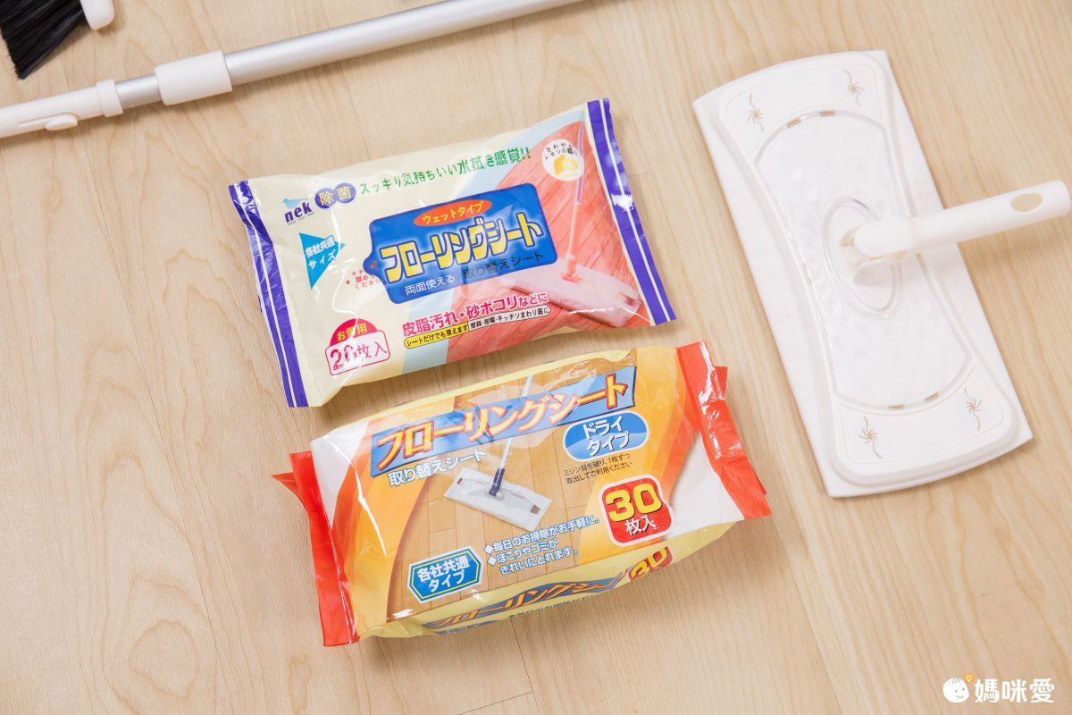 多功能居家清潔掃除套組-常用系列-2節輕巧伸縮桿x1+靜電除塵拖把頭x1+除塵撢頭x1+掃把頭x1+磁磚清潔刷頭x1+海綿刷頭x1+乾巾x3+濕巾x3