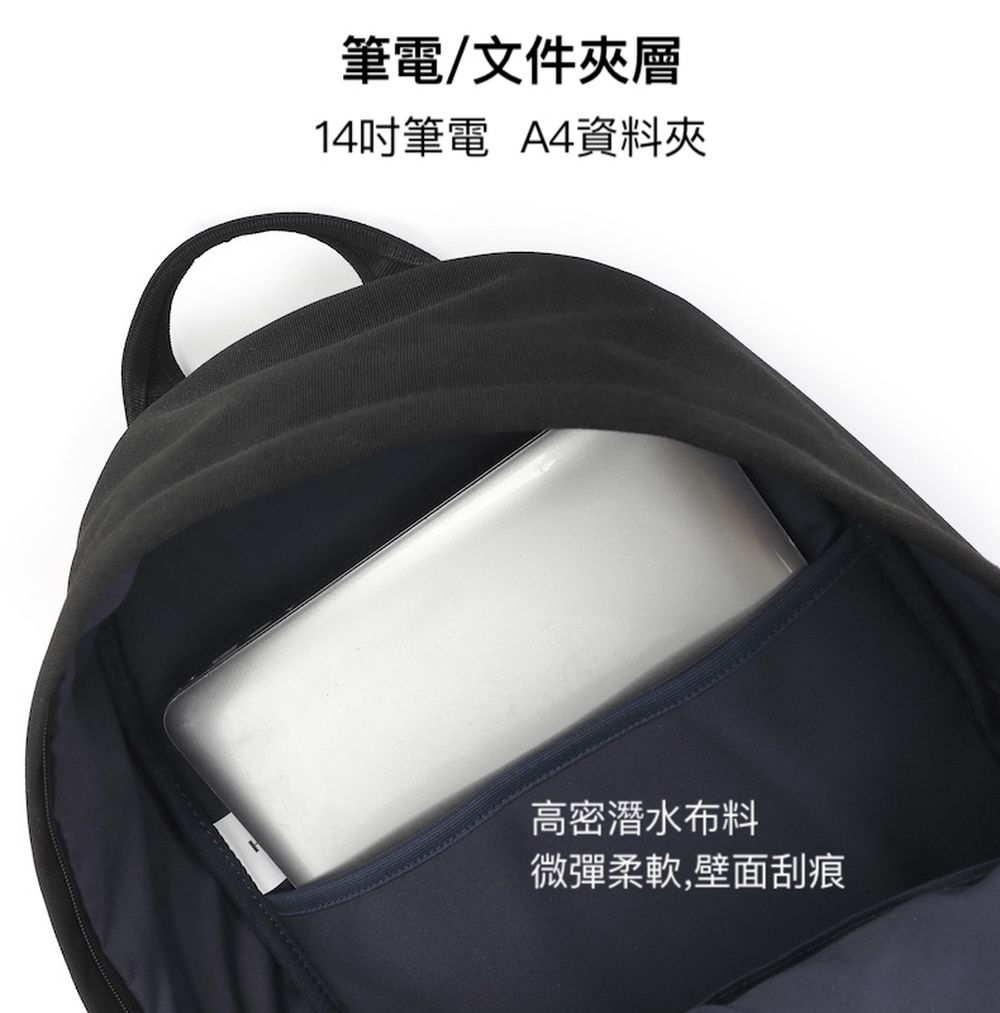 WIN-260 極簡風素面後背包 可當書包 防潑水後背包 大容量背包-灰色