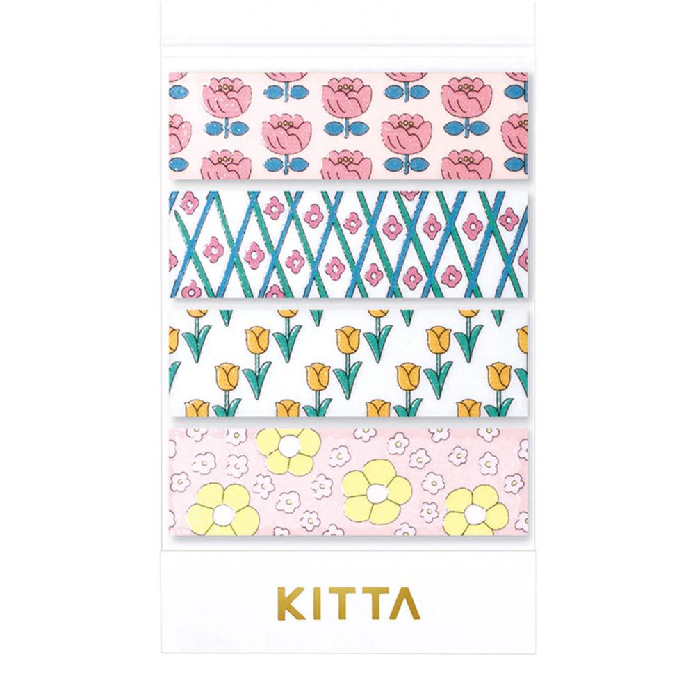 日本HITOTOKI - 美型和紙膠帶-長條-粉紅花朵