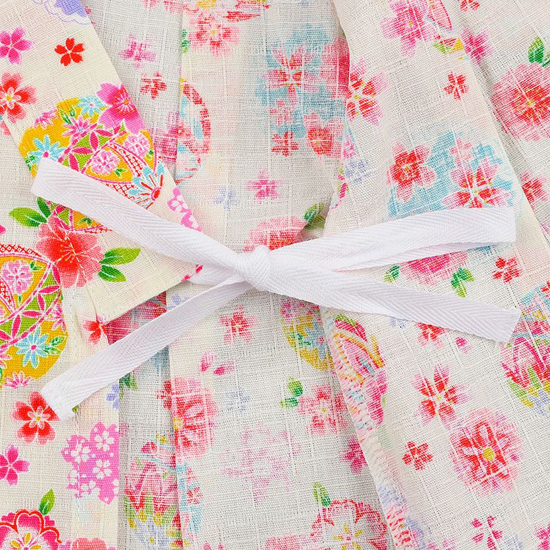 akachan honpo - 幼童兩件式甚平-手鞠-米白色