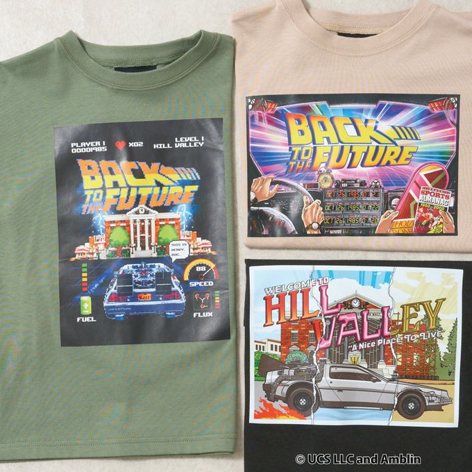 日本 b-ROOM - 聯名款 印花長袖上衣-回到未來電影場景-黑