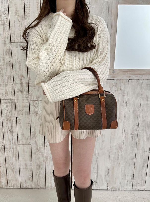 日本 GRL - 圓領坑條短版針織上衣-米杏 (F)