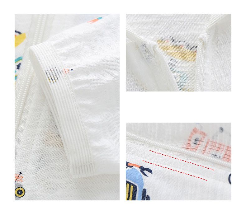 純棉連帽防曬外套/空調外套-小小機器人-白色