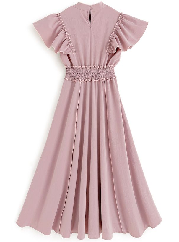 日本 GRL - 捲捲邊浪漫荷葉短袖洋裝-經典黑 (F)