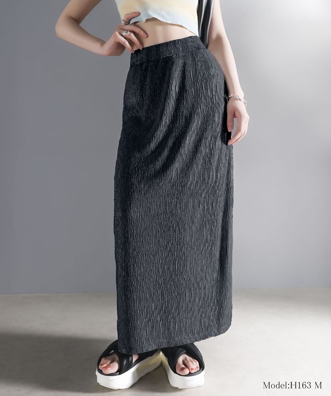 日本 Classical Elf - 小華麗光澤纖細修身長裙-黑