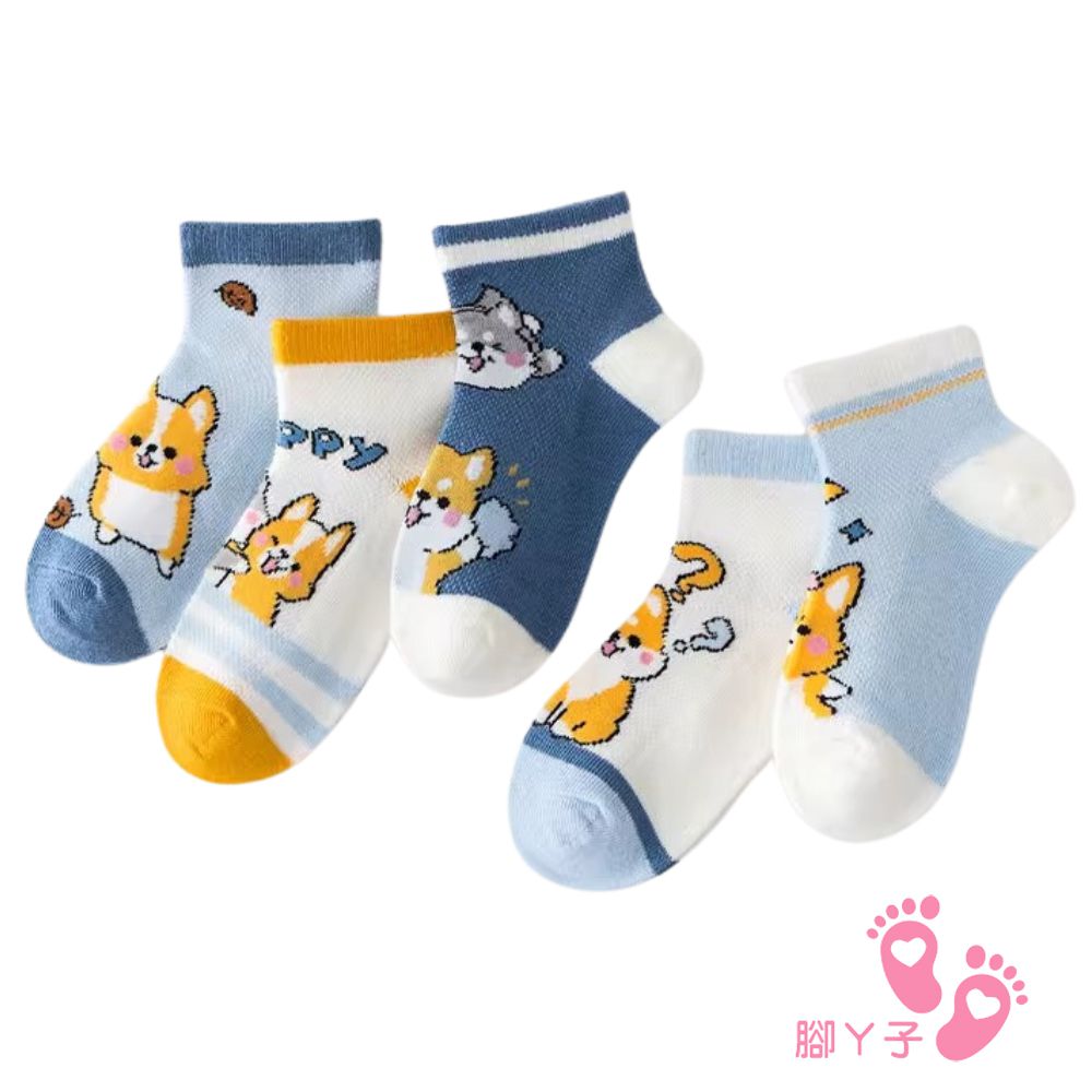 幼/兒童透氣網眼襪 童襪 襪子 棉襪 兒童襪-可愛柯基