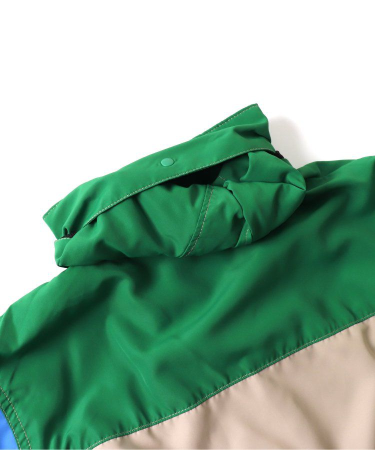 日本 BREEZE - 潑水加工 繽紛連帽防風外套-萊姆