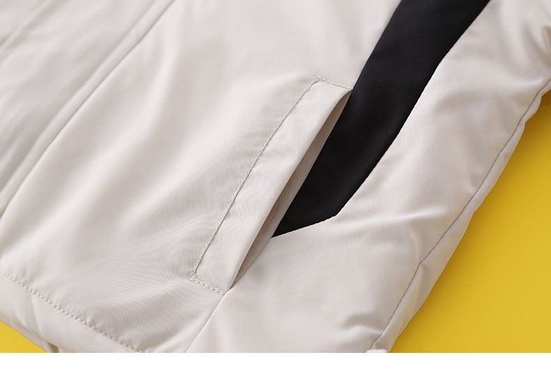 卡通人物史努比連帽防風外套/衝鋒外套-胸口SNOOPY-杏色