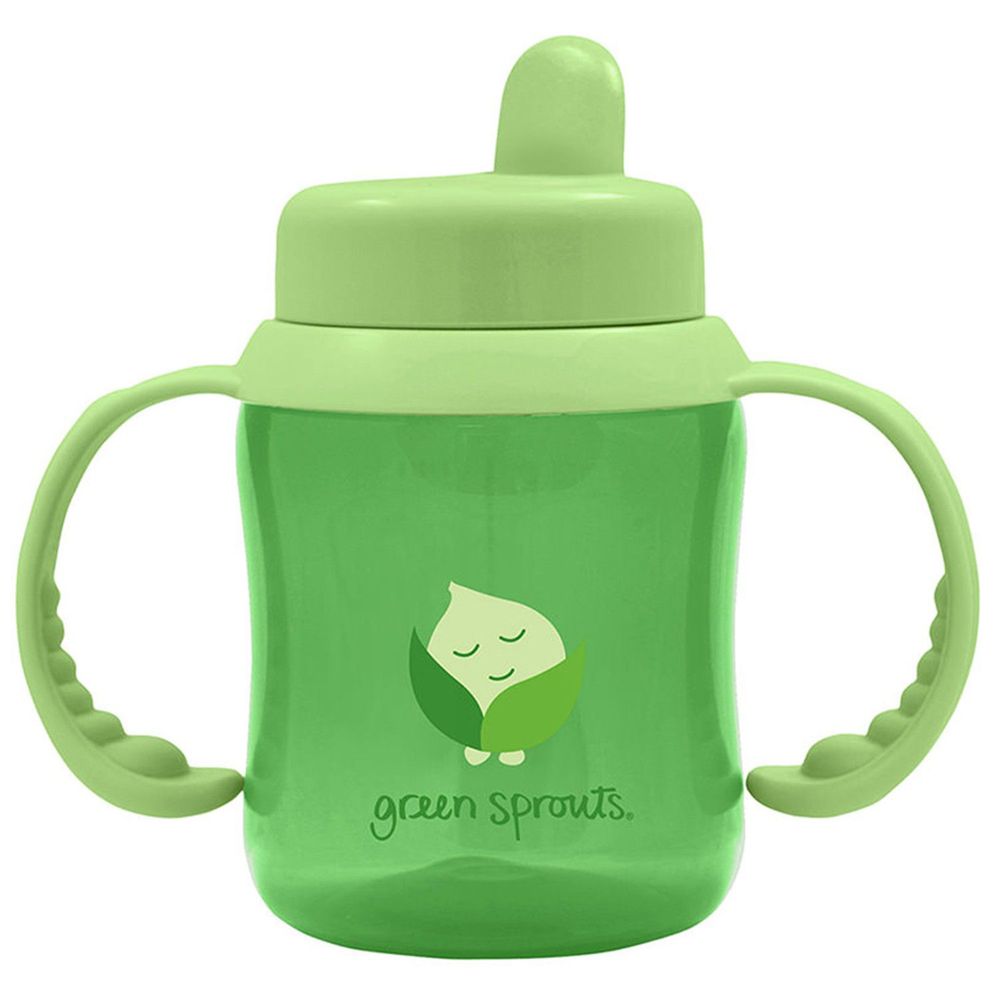 美國 green sprouts 小綠芽 - 小綠芽防漏就嘴喝水瓶-180ML-草綠色