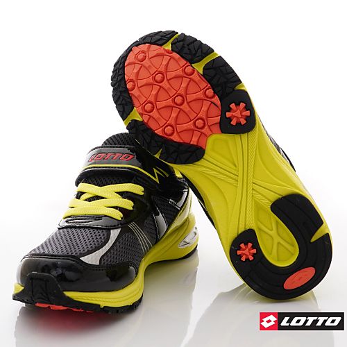 LOTTO - 樂得-競速避震跑鞋款-童鞋(中大童段)-運動鞋-黑瑩光綠